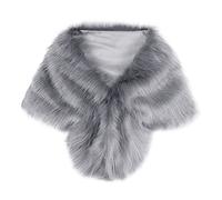 Generic Shawls and Wraps for Women, Women Faux Fur Shawl Bridal Wedding Fur Stole Cape 1920s Winter Cloak Warm Scarf Shoulder Wrap for Evening Dresses