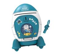 Generic Ship Piggy Bank for Birthday Gifts with Key and Stickers Money Box Decoration, Blue