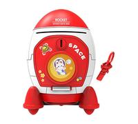 Generic Ship Piggy Bank for Birthday Gifts with Key and Stickers Money Box Decoration, Red