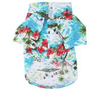 Generic Shirt and Hat Set Adjustable Strap Design for Dogs and Cats, Blue Hawaiian Style Comfortable Skin Touch to Make Your Stand Summer Outfit