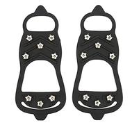 Generic Shoe Spikes Cover Durable AntiSlip Ice Crampons for Mountaineering, Hiking, 1 Pair 8Tooth Outdoor Snow Walking Nail Covers, Silicone+Stainless Steel (M)