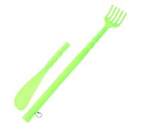 Generic Shoehorn Back Scratching Scratcher 2-in-1 Claw Design Plastic Portable Reliable Shoe Removal Tool for Comfortable Home Use Fashionable Sleek Trendy Green