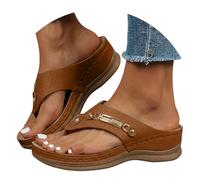 Generic Shoes Women Wedge - Shoe Women Breathable Sandals Large Size Beach Clappers Sandal Open Toe Nude Feet Comfortable Claquette Non-Slip Shoes Trend Nude Feet, brown, 5 UK
