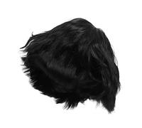 Generic Short Black Wig Breathable Layered Fluffy Synthetic Handsome Hair Toupee Pieces for Men Women