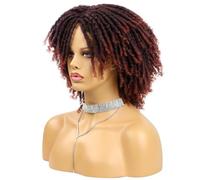 Generic Short Dreadlock Wigs for Men and Women, Stylish Braided Synthetic Hair, Comfortable Fit for or Special Occasions, Brown/Green/Gray (Brown)