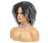 Generic Short Dreadlock Wigs for Men and Women, Stylish Braided Synthetic Hair, Comfortable Fit for or Special Occasions, Brown/Green/Gray (Grey)
