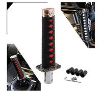 Generic Short Samurai Sword Shift Knob Shifter Metal Weighted Sport Katana Shift Knob with 14mm Hole for Universal Cars Black with Red Color