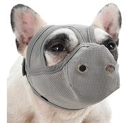 Generic Short Snout Breathable Mesh Dog Muzzle for Preventing Biting Barking, Lightweight Bulldog Muzzle for Walking Meeting Strangers, PVC Mesh Black (Medium)