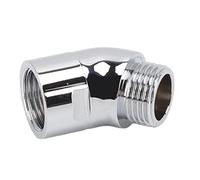 Generic Shower Elbow Adapter Convenient Rotatable Brass Elbow Adapter for Unlimited Ideal for Shower Systems, Silver G1/2in for Most Standard Arms