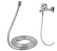 Generic Shower Hose Handheld Shower Hose Flexible 2m Stainless Steel with Smooth Finish and Easy to Connect Design, Anti-Kink Connector Tube Includes Leather Pad for Bathroom Use