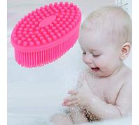 Generic Silicone Baby Sensory Massage Brush for Hair Washing and Bathing, Promotes Concentration for Children, Eco-Friendly Rose Red Shower Comb for Kids (Rose Red)