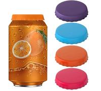 Generic Silicone Beverage Can Lids, 4 PCS Soda Saver Caps, Leak-Proof & Dust-Resistant Can Covers, Multi Color