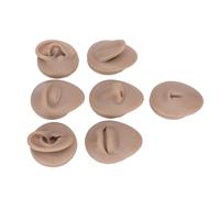 Generic Silicone Body Parts Practice Model Soft Flexible Simulation Ear Eye Nose Mouth Tongue and Belly Button Model for Novice Jewelry Stores Technicians (Dark Skin)