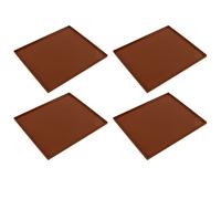 Generic Silicone Dehydrator Mats High Temperature Resistant Food Grade 4 Pcs with Edge for Making Fruit Leathers and Jerky (Coffee)