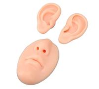 Generic Silicone Ear Model Simulated 3D Nose and Mouth Model for Piercing Practice for Novice and Hospital Student, Soft and Reusable Silicone Ear and Nose Mouth, Perfect for Home and Body Piercing