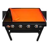 Generic Silicone Griddle Mat, Reusable Flat Top Grill Cover, Heavy Duty Protective Silicone Mat, All Season Protective Cover, Foldable, Orange, Outdoor, Free Standing