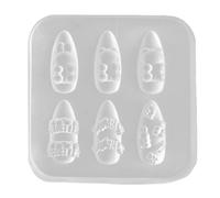 Generic Silicone Nail Art Molds, Little Bear, Butterfly, Floral Designs, Clear Resin Nail Mould, Embossed DIY Crafting Carving Template, 2.8 X 2.4 in