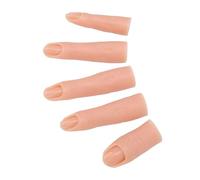 Generic Silicone Nail Practice Finger Set of 5 High Elasticity and Bendable Joint Silicone Training Finger Model for Nail Art Education (01)