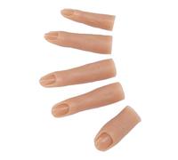 Generic Silicone Nail Practice Finger Set of 5 High Elasticity and Bendable Joint Silicone Training Finger Model for Nail Art Education (02)