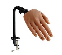 Generic Silicone Practice Hand Practice Mannequin Hand Nail Training Hand Soft Nail Hand with Bracket for Nail Art Beginners Showing, Right skin