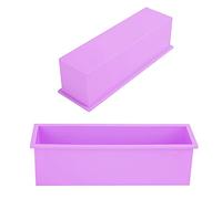 Generic Silicone Rectangle Soap Mold 1200ML Non-Stick Long Lasting Mold for DIY Soap Making with Kids and Adults in Purple and Blue 10.2x2.8x3.1in (Purple)