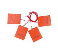 Generic Silicone Rubber Heating Pad, 4PCS 80x100mm 12V 20W Electric Heater Mat with Nichrome Wire for Industrial Equipment Pipe Tank, Rapid Heating High Heat Transfer