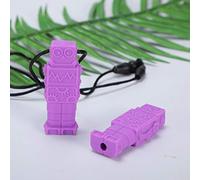 Generic Silicone Teether Chewlery Necklace Set of 4 Durable Soft Chewing Tool for Kids Robot Teether Necklaces, BPA Free, Reduce Anxiety Stress for ADHD Autism (As Shown)