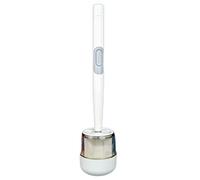 Generic Silicone Toilet Brush Wall Mounted Liquid Adding No Dead Corner Toilet Bowl Brush with Holder for Bathroom Home Green White 42x10cm (White)