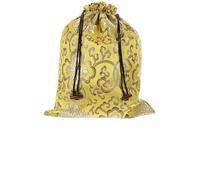 Generic Silk Drawstring Jewelry Storage Bag, Small Yellow Pouch with Chinese Style, Multi-use Wedding Favor and Candy Bag, Soft Fabric Pouch for Jewelry Organizing