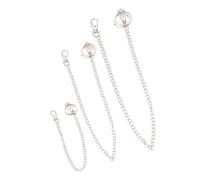 Generic Silver Iron Chains Trendy Gothic Style for Jeans and Pants 3 Pcs Portable Fashionable Punk Body Chains with Hanging Small Accessories for Men and Women