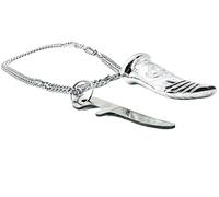 Generic Silver Khanda Kirpan Pendant Jewellery For Men Necklace Sikh Neck Chain Khanda With Silver Chain Sikhism Pendant For Sikh Fashion Accessory