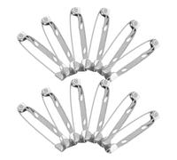 Generic Silver Metal Pin Backs with Sl nd Delicate Finish with Locking Safety Clasp 50pcs 30mm Sturdy Brooch Pins for Clothes and Accessories for for Everyday Wear and Crafting