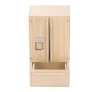 Generic Simulation Mini Fridge Toy Realistic Double Door Design for Doll House Furniture and DIY Decorations 1 Item