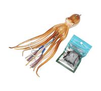 Generic Simulation Squid Jigs Thick Tentacles Octopus Lures with Ink Tablets, Soft Body for Saltwater Fishing 320g
