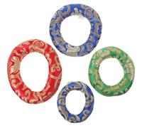 Generic Singing Bowls Base Sound Bowl Pad 4pcs Cotton Cloth Embroidered Cushion for Singing Bowl Meditation Yoga Decorative Bowl Holder 10-16cm