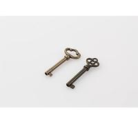 Generic Skeleton Key KY-2AB and KY-3AB Antique Brass Plated Hollow Barrel Old Keys for Cabinets, Doors, Cabinets etc