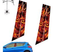 Generic Skull Car Center Pillar Sticker, Black PVC Rectangular Gothic Skull Car Sticker for Car Center Pillar Window Door Sticker