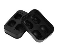 Generic Skull Ice Fat 15 × 11 × 5 2 Pcs 4-Grid Distinct Skull Shape Ice Silicon Fat for Home Bar Use