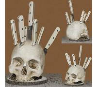 Generic Skull Knive Holder for Kitchen Storage, Horror Kitchen Storage Head Rack Kitchen Fruit Storage Rack Decoration, Skeleton Knive Stand, Scary Party Storage Rack Decoration, US41EA0EQ9FGF55RQPJ0