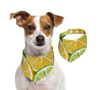 Generic Sliced Lemon Print Pet Triangle Scarf Bibs, Cute Dog Bandanas, Adjustable With Snaps, For Dogs Puppy Cats