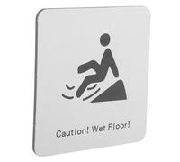 Generic Slippery Floor Safety Caution Sign Aluminium-plastic Panel, Wear-resistant and Easy Installation with Adhesive Tape Silver Wet Floor Warning for Malls and Multiple Environments
