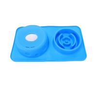 Generic Slow Feeder Bowl, Non-Slip Pet Lick Dish with Fun Ball for Dogs and Cats, 2 in 1 Design for Interactive Eating, Silicone and ABS, 1 Unit (Blue)