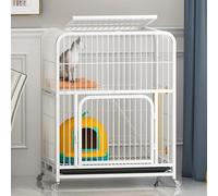 Generic Small Animal Playpens Large 3-Tier Metal Wire Kitten Cage Playpen Crate Kennel Cat Home 1x Hammock/4 X Casters/1 X Tray/1 X Cat Litter Box(Size:78 * 55 * 100cm,Color:13pcs) wisdom(6pcs,78*55*1