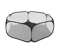 Generic Small Animals Tent Portable Foldable Interactive Playpen for Pets, Sturdy and Breathable, Easy Access for Pet Mothers, for Small Pet Cage, Suitable for Supplies (Black)
