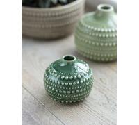 Generic Small Bud Vase, Small Green Bottle Vase, Green Textured Ceramic Bulb Castello Bottle Stem Vase, Glazed Dark Green Round Decorative Bottle, Small Green Castello Bottle Vase