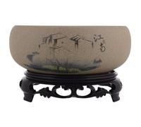 Generic Small Ceramic Vase Ceramic Flower Pot for Home Indoor Decor 6.68x5.31x3.73in Lotus Bowl Shape Vintage Style without Drainage Holes Unique Design