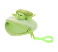 Generic Small Coin Purse with Zipper Plush Keychain Turtle Shape Compact and Portable Cartoon Style Light Green Coin Storage Bag for Travel and Everyday Use