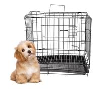 Generic Small Dog Crate Foldable Iron Wire Cage with Removable Tray Sturdy Black Dog Kennel Wire Pet Cage for Easy Cleaning and Practical Pet Supplies