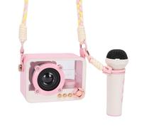 Generic Small Karaoke Machine, Bluetooth Speaker for Adults and Kids, Portable Transparent Bluetooth Speaker and Microphone Set for Home Party, HiFi Sound (Pink)