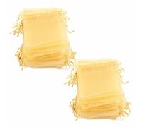 Generic Small Organza Bags 100PCS Luxurious Transparent Drawstring Jewelry Gift Bags for Wedding (Gold)